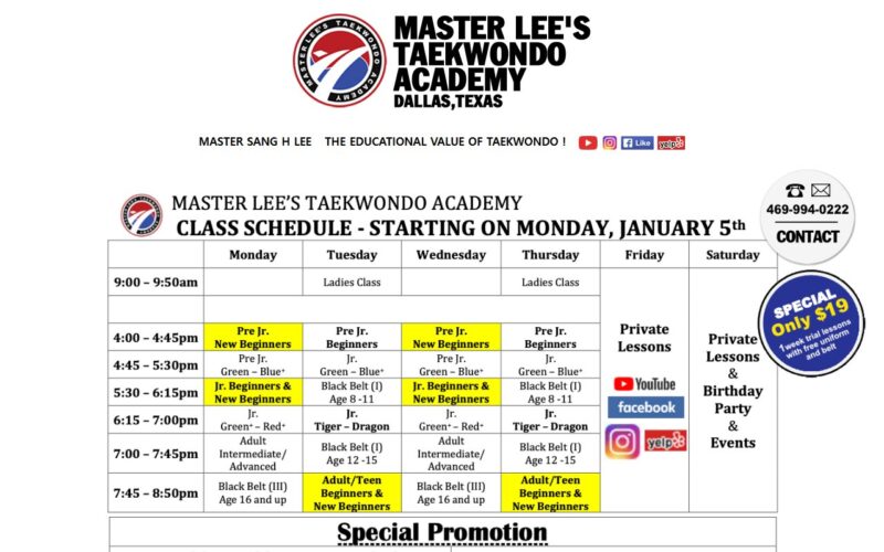 Master Lee's Taekwondo Academy